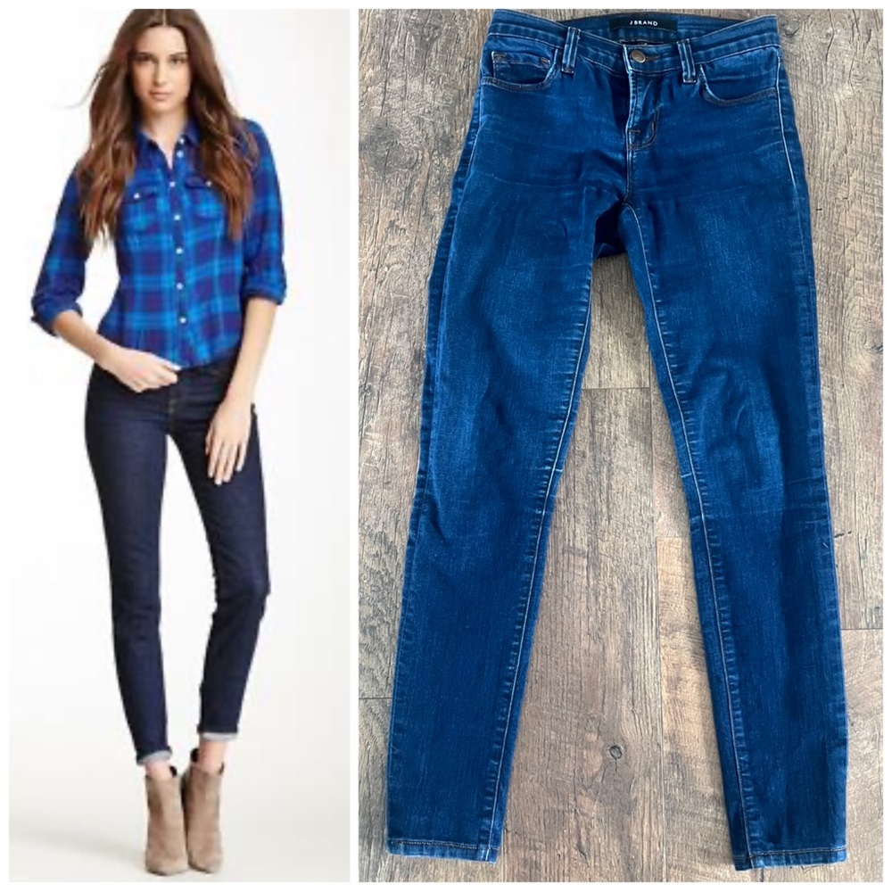 J Brand Skinny Leg Stretch Jeans in Ink Blue Size 24